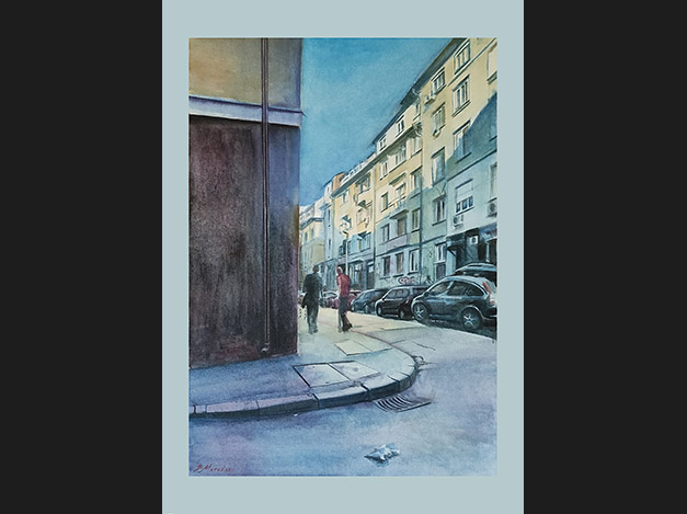 Morning on Aksakov Street and Dobrudzha Street